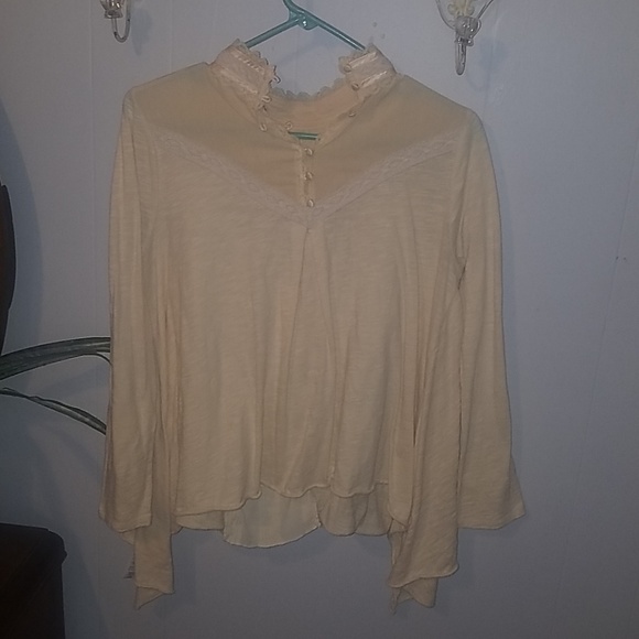 FREE PEOPLE Bohemian Victorian Drape Top Small - Picture 6 of 8